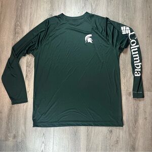Michigan State Spartans Shirt Mens XL Green NCAA Columbia PFG Omni Shade